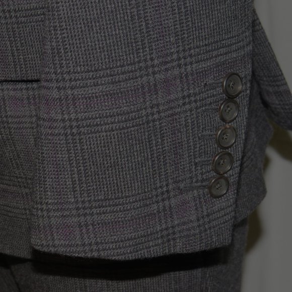 Tom Ford Base C Buckingham 100% Cashmere Gray Plaid 6x2 Double Breasted Suit 40R - Picture 8 of 16
